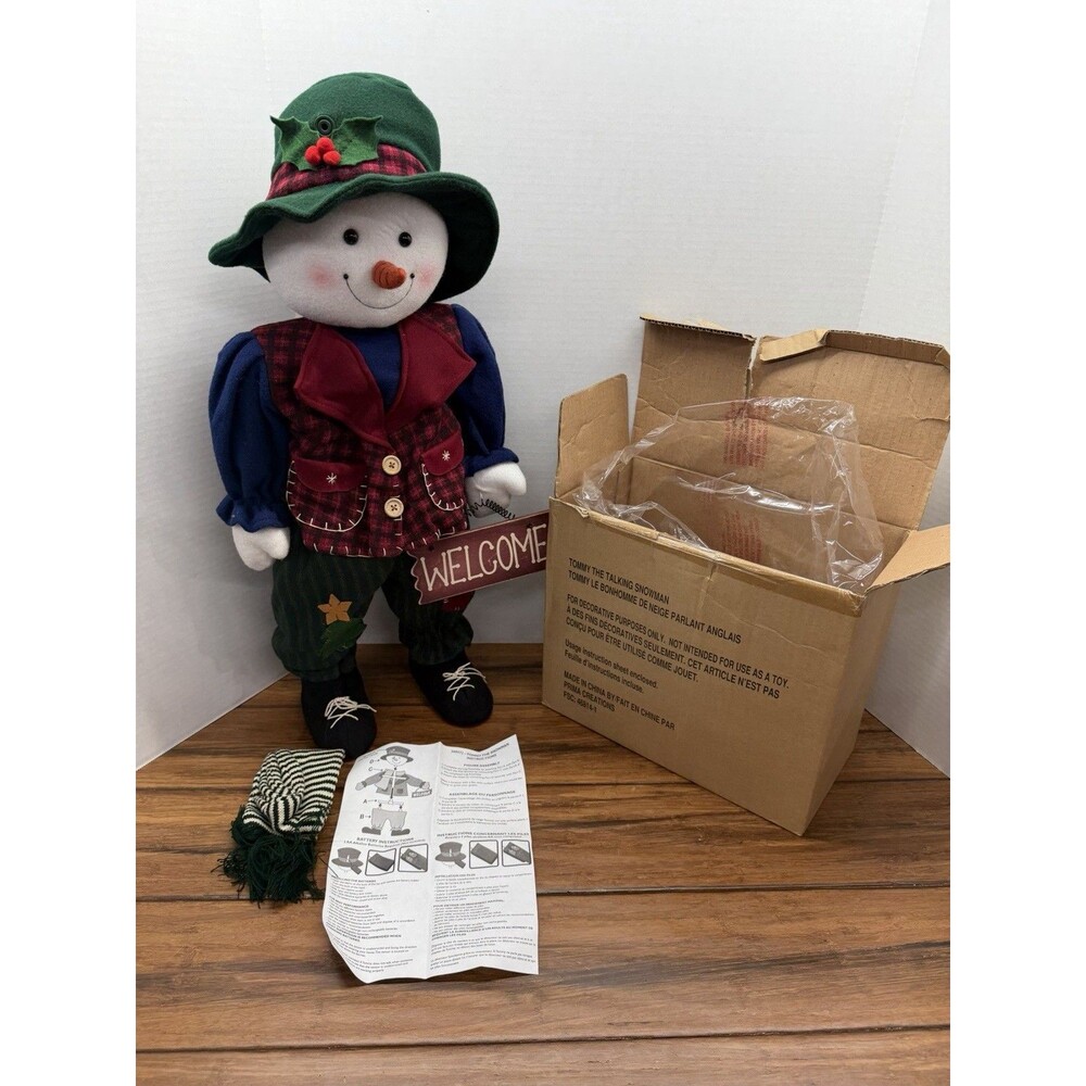VTG Avon Tommy The Talking Snowman Motion Sensor Music Works 25” Holiday Winter